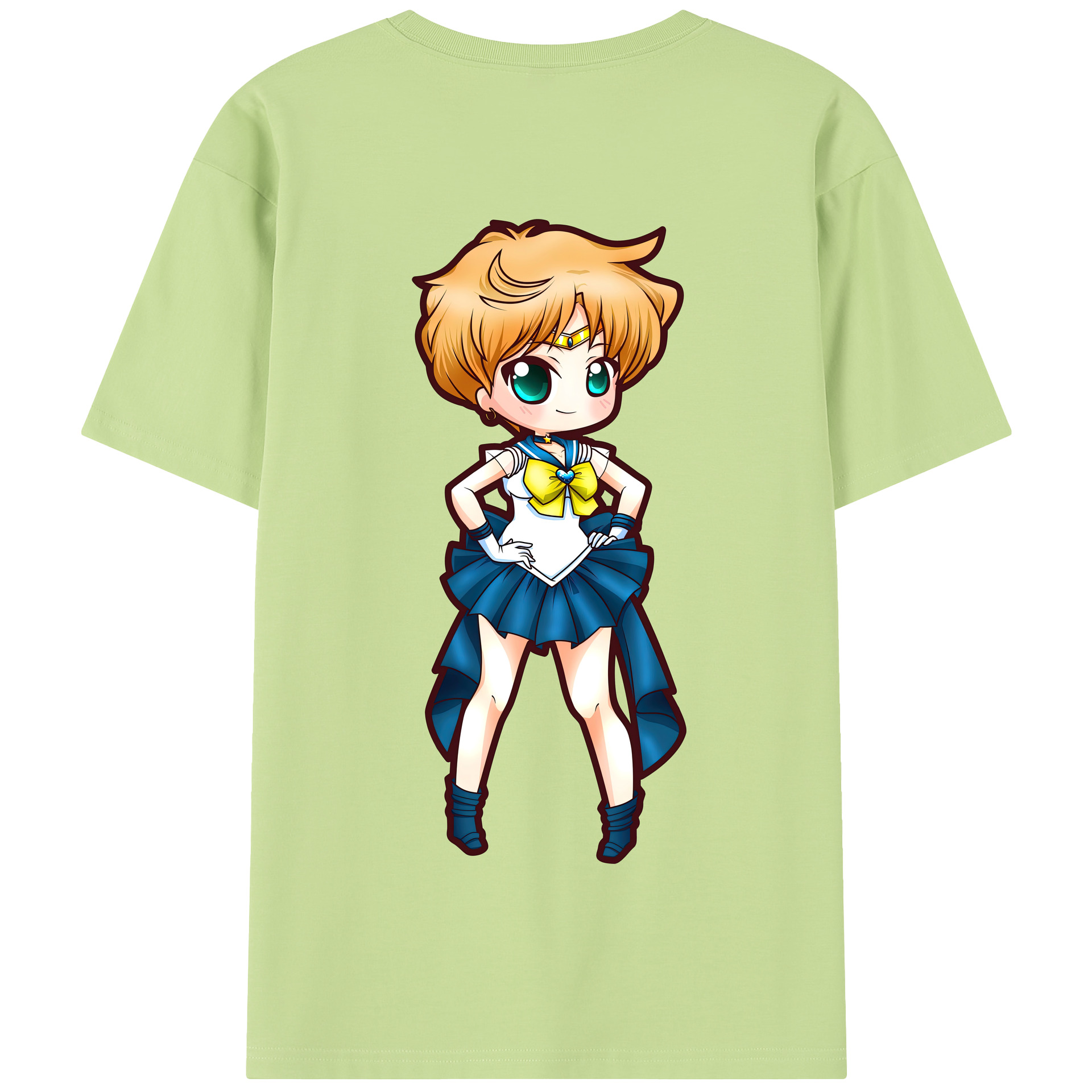 （画像用） 美少女戦士セーラームーン 天王はるか Sailor Moon Tenoh Haruka 綿100％半袖Tシャツ（背面プリント）